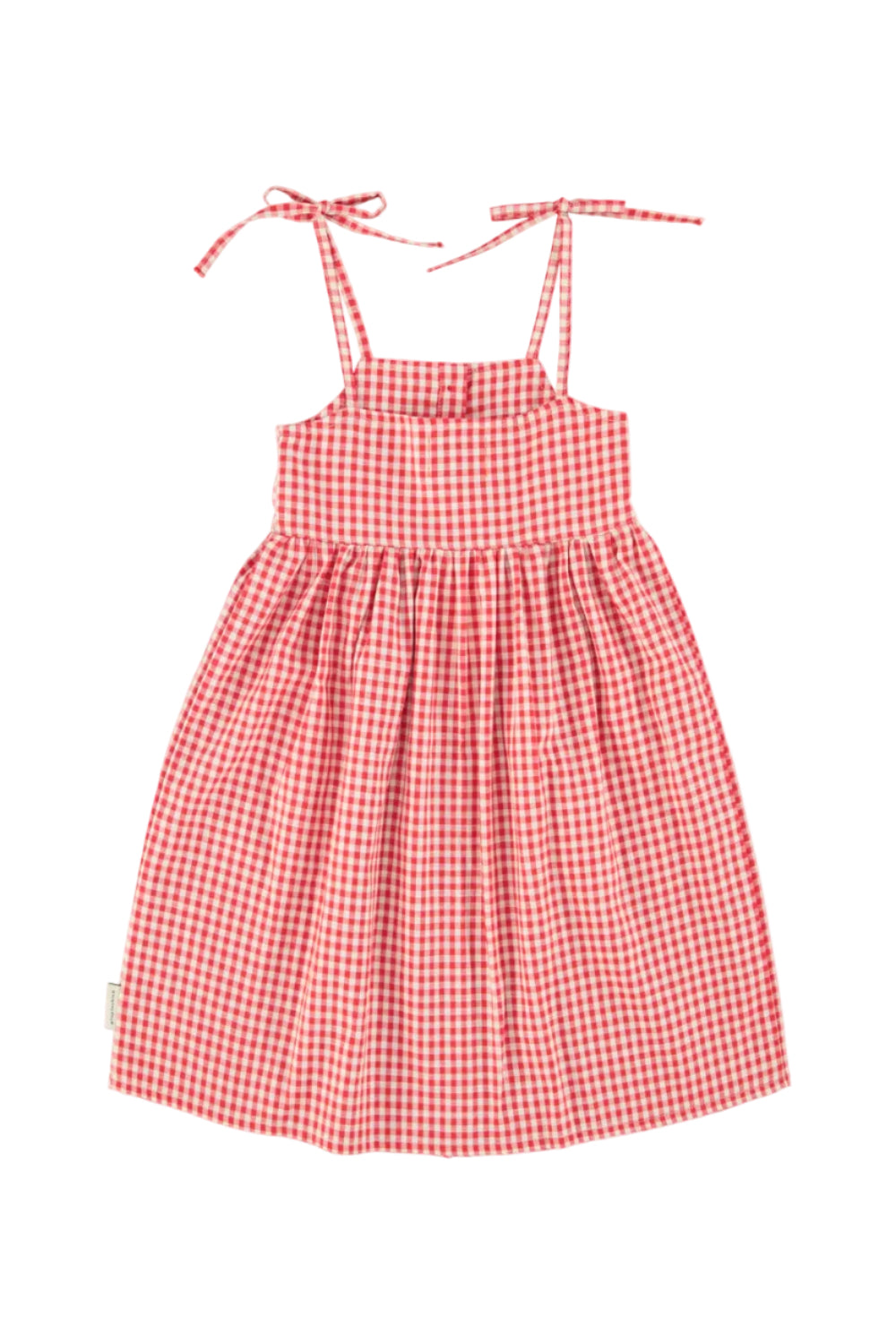 Piupiuchick long dress | red & ecru checkered