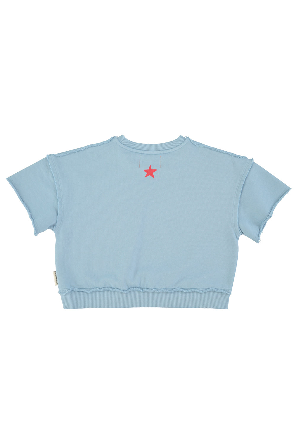 Piupiuchick short sleeve sweatshirt | blue w/ "A" print