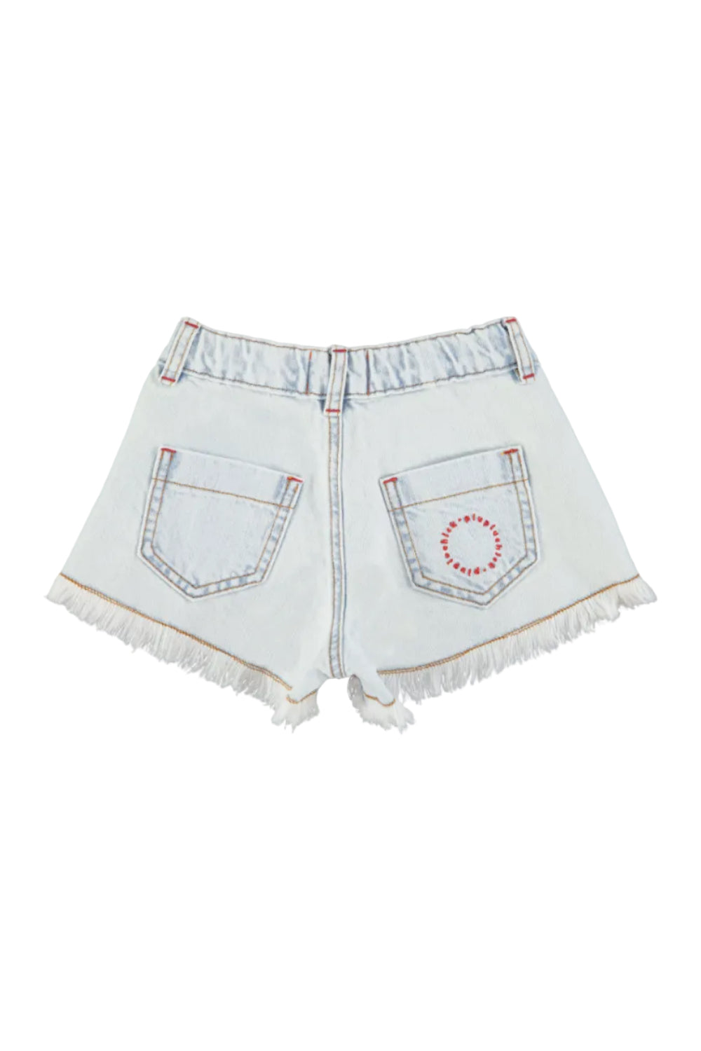 Piupiuchick shorts w/ fringes | washed light blue denim