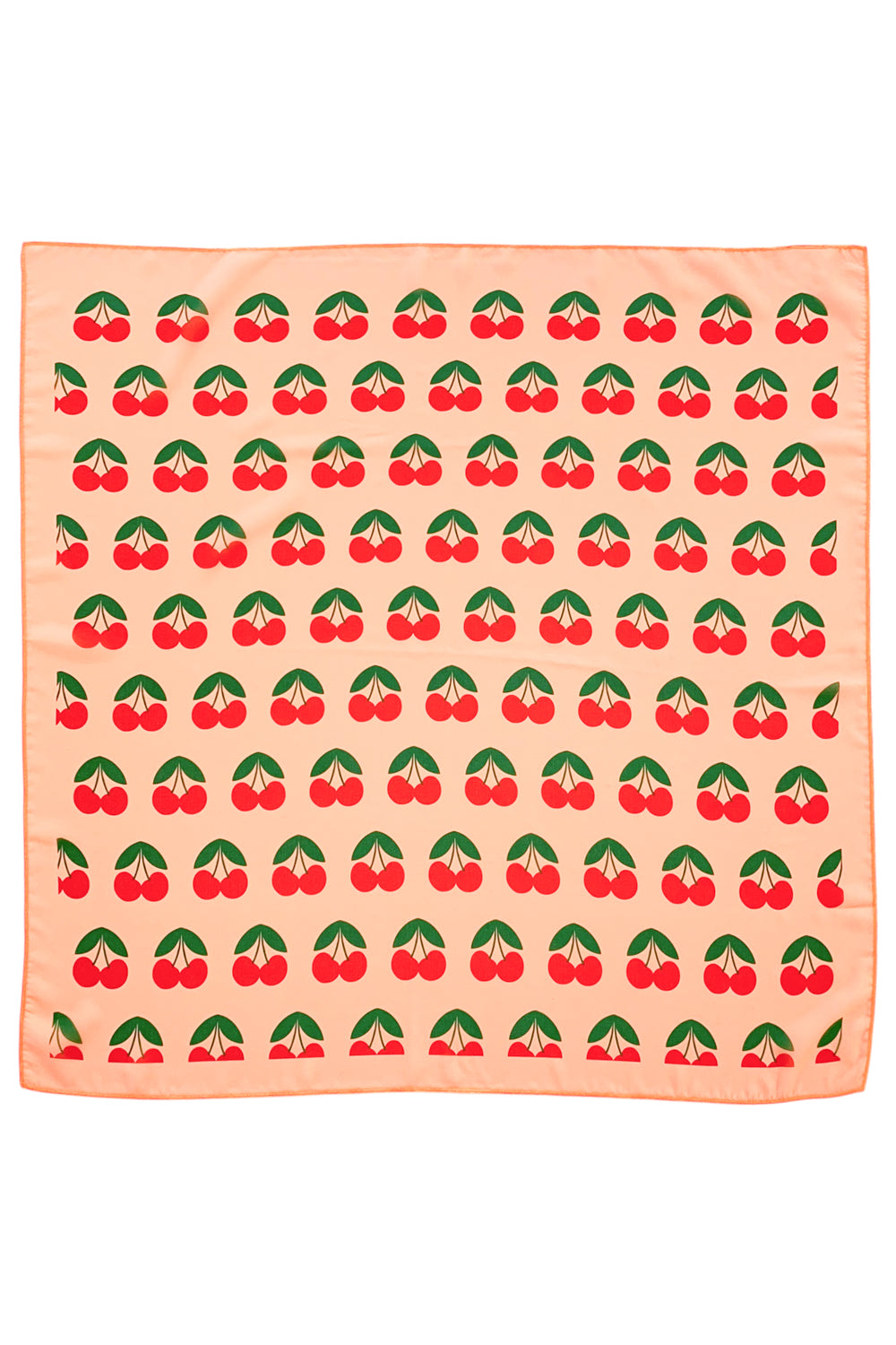 Piupiuchick silky bandana | coral w/ cherries allover