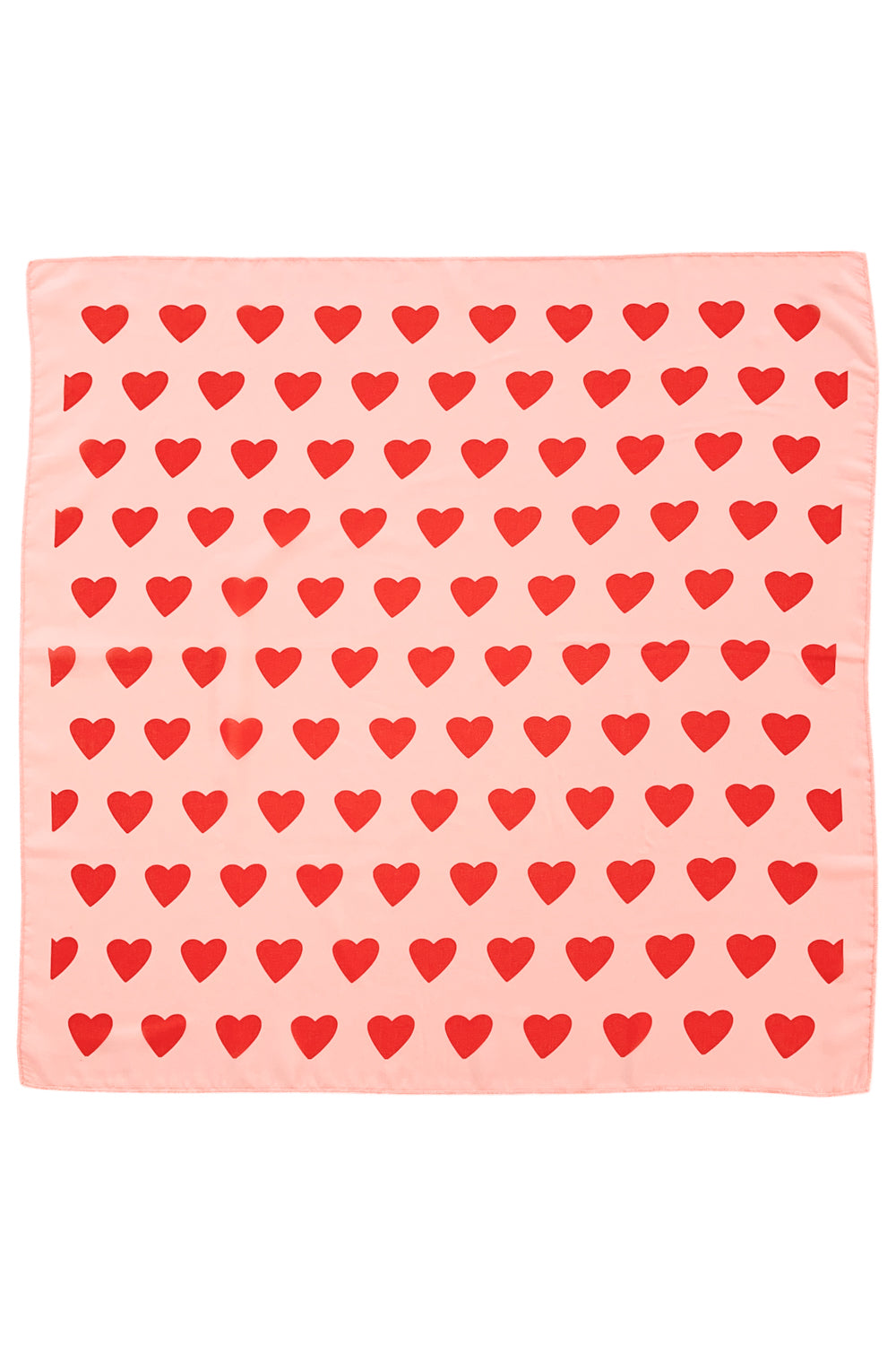 Piupiuchick silky bandana | pink w/ red hearts allover