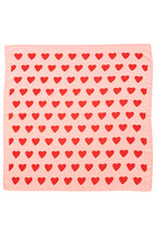 Piupiuchick silky bandana | pink w/ red hearts allover
