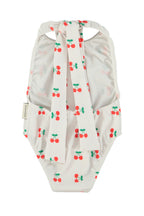 Piupiuchick swimsuit w/ back bow | ecru w/ cherries