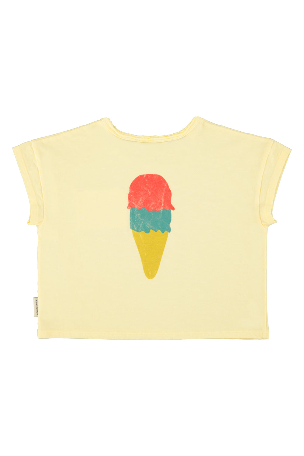 Piupiuchick t'shirt | light yellow w/ "beach bar" print