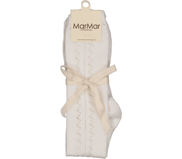 MarMar Copenhagen knee socks pointelle gentle white - Afbeelding 2