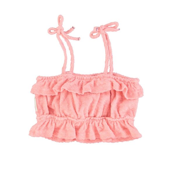 Piupiuchick top w/ straps | pink w/ lips print - Afbeelding 2